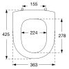 Pressalit Objecta D 171111-BD6999 WC-Sitz ohne Deckel schwarz Polygiene