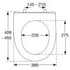 Pressalit Projecta D Solid Pro 1007111-DG4925 WC-Sitz ohne Deckel schwarz Polygiene