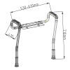 Handicare (Linido) 10540 toiletsteun met hulppoot aluminium/ kunststof wit