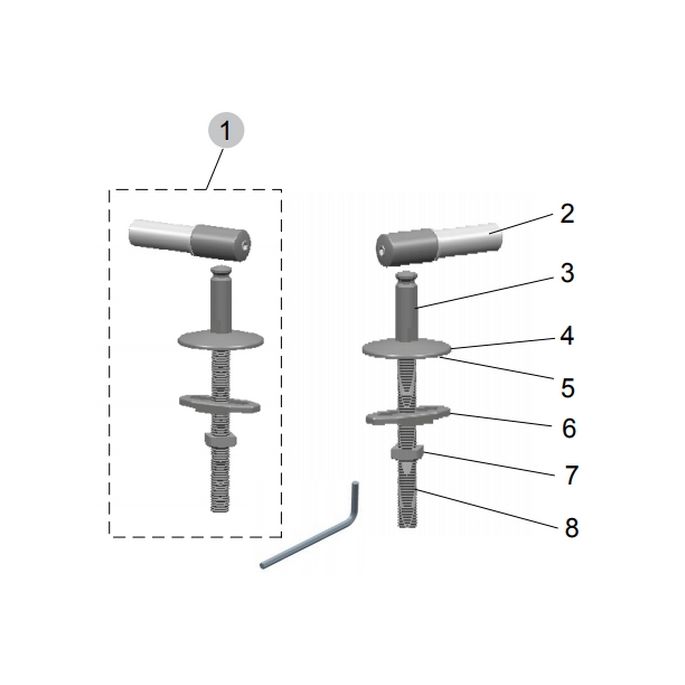 Ideal Standard Tonic K7288AA set van 2 scharnieren chroom *niet meer leverbaar*