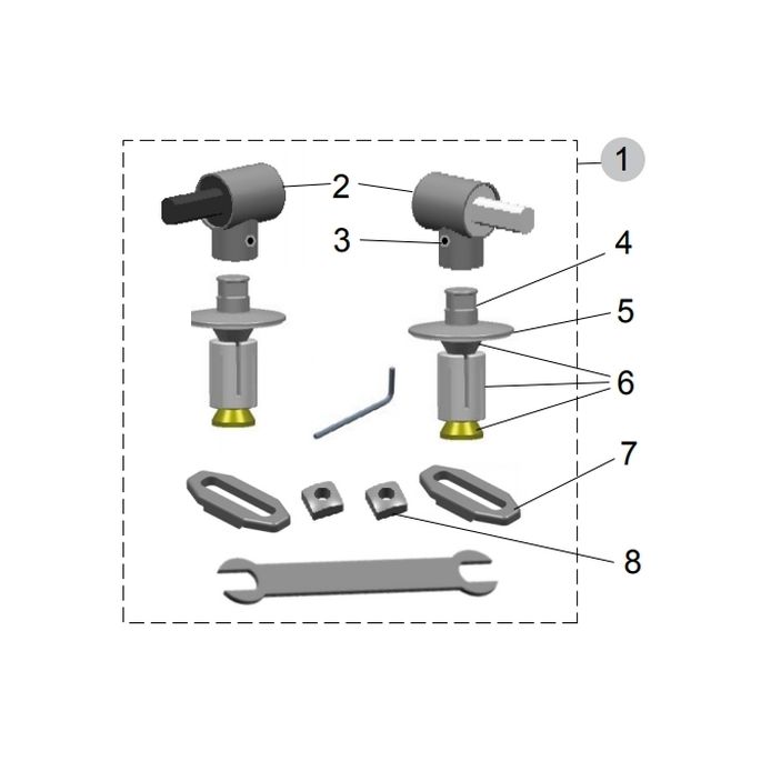 Ideal Standard Ventuno J5162BJ set van 2 scharnieren chroom (vanaf 01/09/2012)