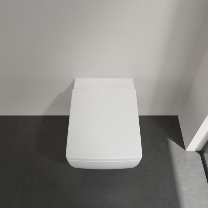 Villeroy en Boch Memento 2.0 8M24S1RW toiletzitting met deksel Stone White
