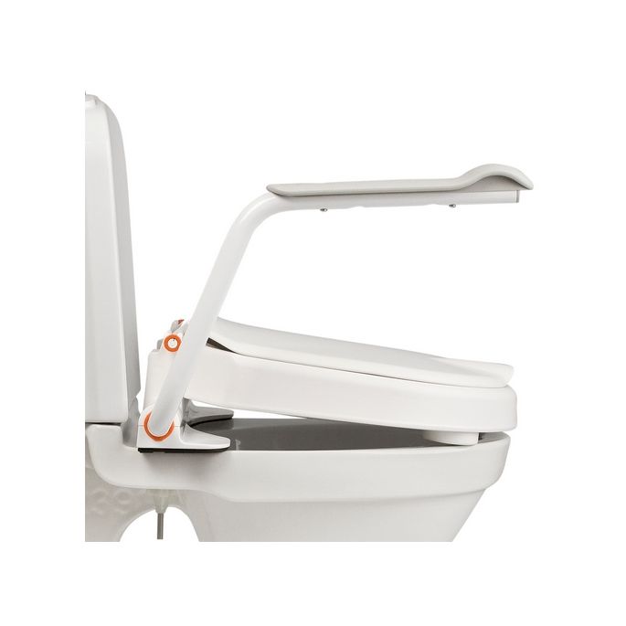 Etac Hi-Loo 803013162 Toilettensitz mit Deckel 6cm und Armlehnen weiß