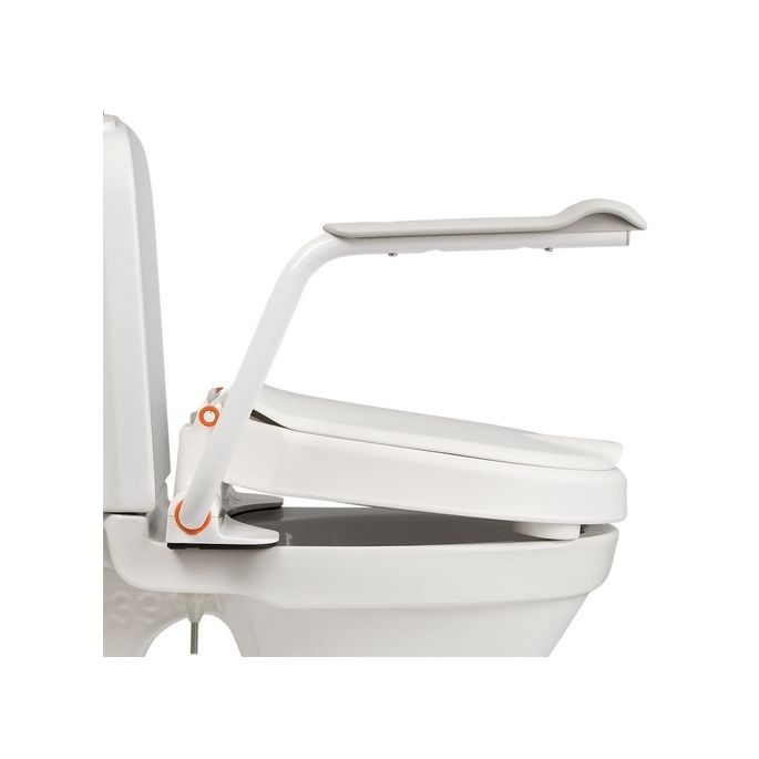 Etac Hi-Loo 803013172 Toilettensitz mit Deckel 10cm und Armlehnen weiß