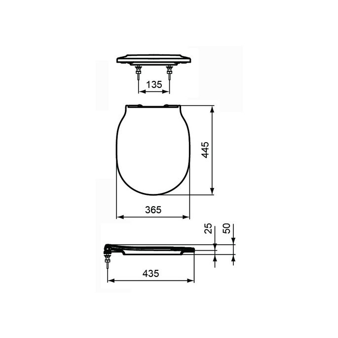 Ideal Standard Connect Air E036601 toiletzitting met deksel wit