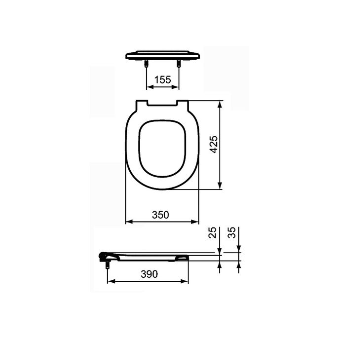 Ideal Standard Connect Freedom E822601 toiletzitting zonder deksel wit