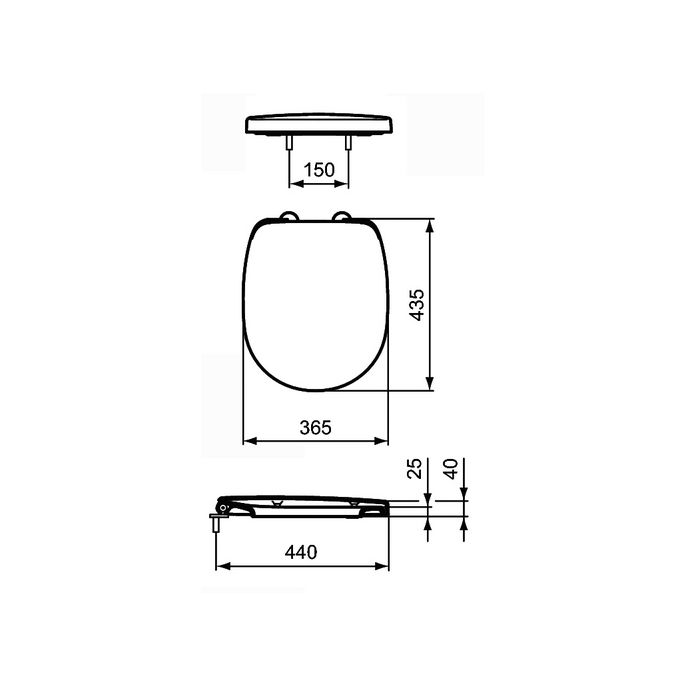 Ideal Standard Connect Freedom E8244ST toiletzitting met deksel rood
