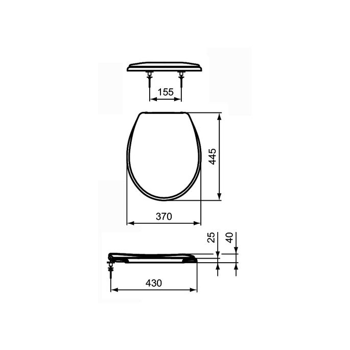 Ideal Standard Contour 21 - Eurovit K705301 toilet seat with lid white