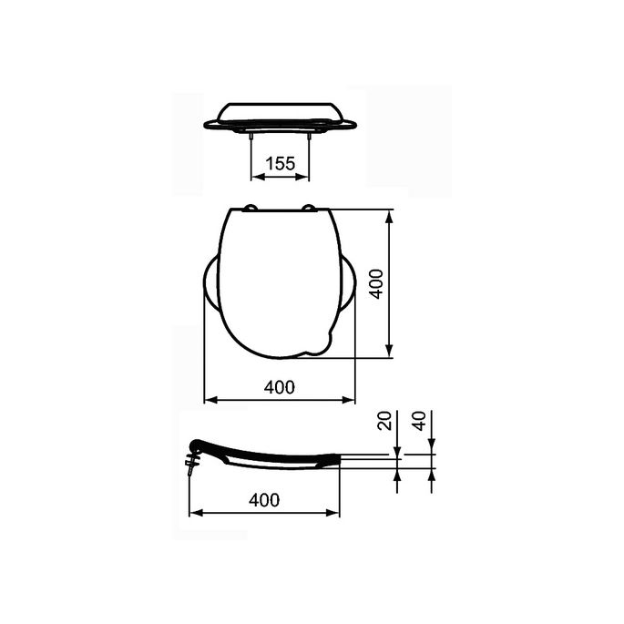 Ideal Standard Contour 21 Schools S4533GQ toiletzitting met deksel rood