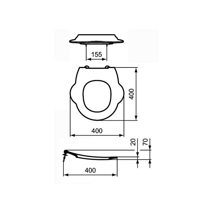 Ideal Standard Contour 21 Schools S454279 toiletzitting zonder deksel geel