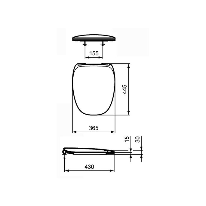 Ideal Standard Dea T676783 toiletzitting met deksel mat wit