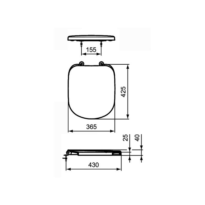 Ideal Standard Nouveau T679301 toiletzitting met deksel wit