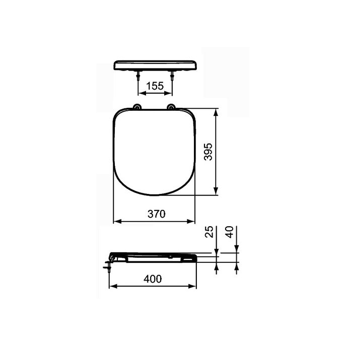 Ideal Standard Nouveau T679901 toiletzitting met deksel wit