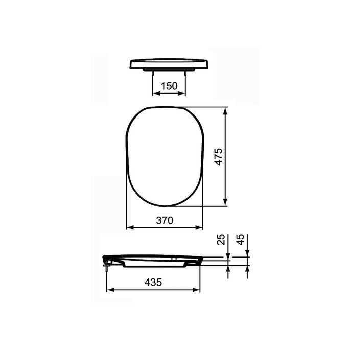 Ideal Standard Tonic K706101 toiletzitting met deksel wit