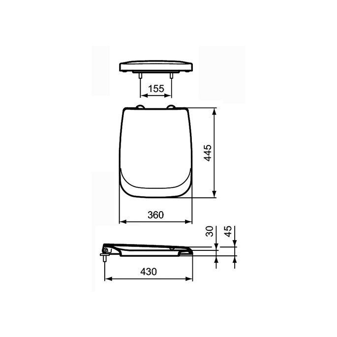 Ideal Standard Ventuno T663701 toiletzitting met deksel wit
