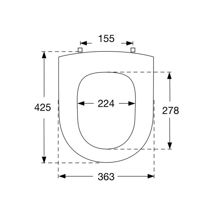 Pressalit Objecta D 171111-BD6999 WC-Sitz ohne Deckel schwarz Polygiene