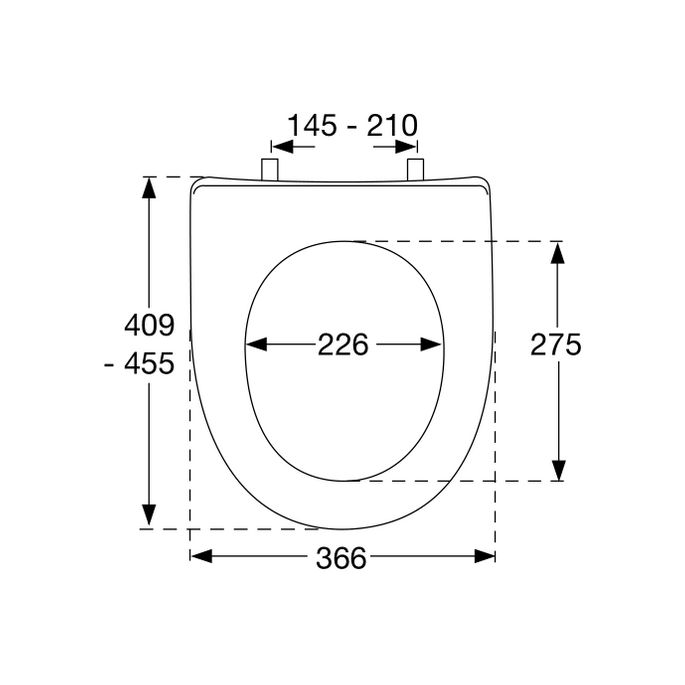 Pressalit Projecta D Solid Pro 1005011-DG4925 WC-Sitz ohne Deckel weiß Polygiene
