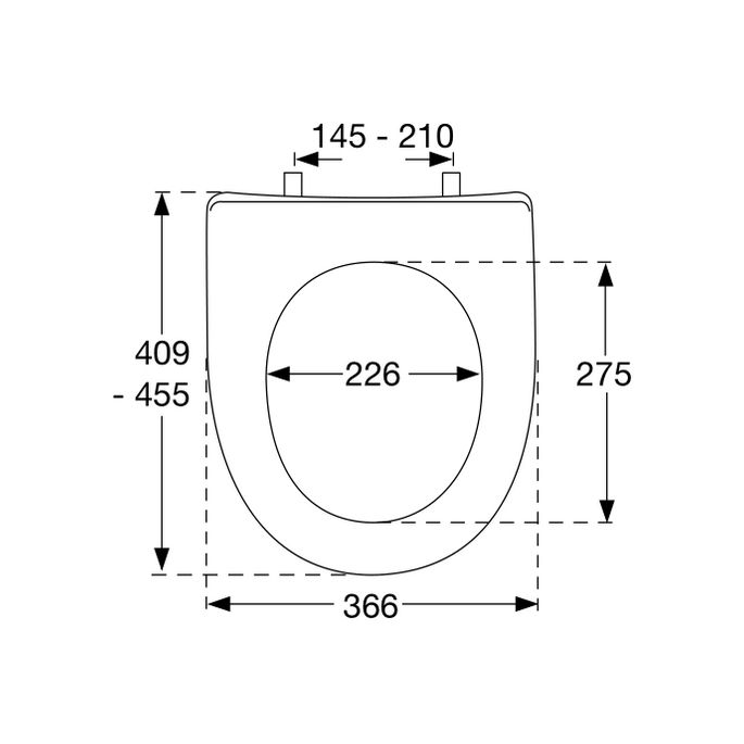 Pressalit Projecta D Solid Pro 1007011-DG4925 WC-Sitz ohne Deckel weiß Polygiene