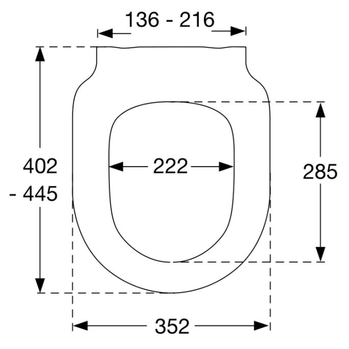 Pressalit Comfort D2 1050111-DK3999 toiletzitting met deksel zwart polygiene