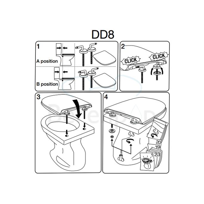 Pressalit Code 778000-DD8999 toiletzitting met deksel wit