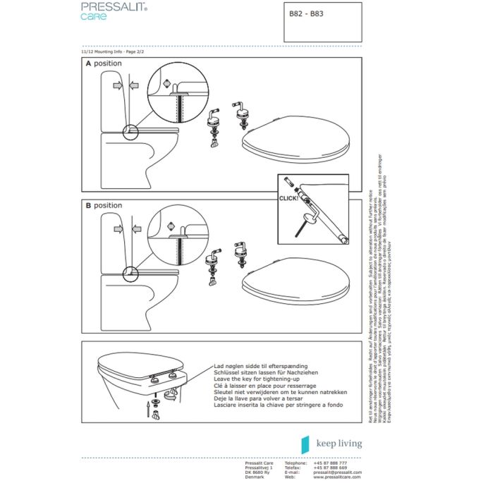 Pressalit Colani R36000-B83999 toiletzitting met deksel wit