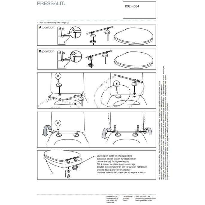 Pressalit Ergosit R29000-D92999 toiletzitting zonder deksel wit