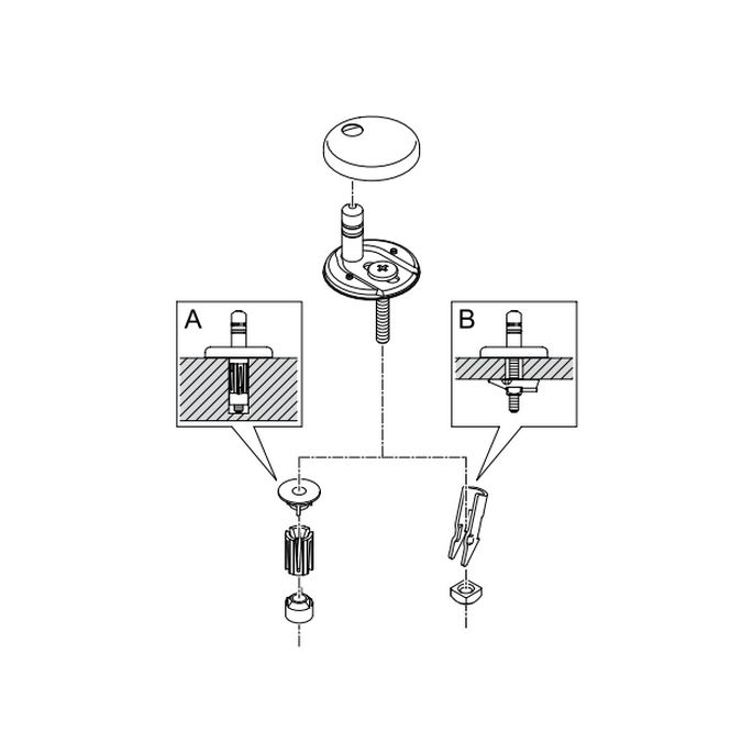 Ideal Standard Connect EV287AA Satz von 2 Scharnieren Chrom