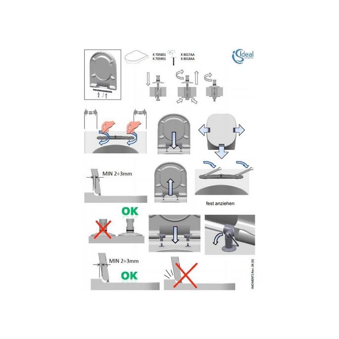 Ideal Standard Moments K8018AA set van 2 scharnieren chroom *niet meer leverbaar*