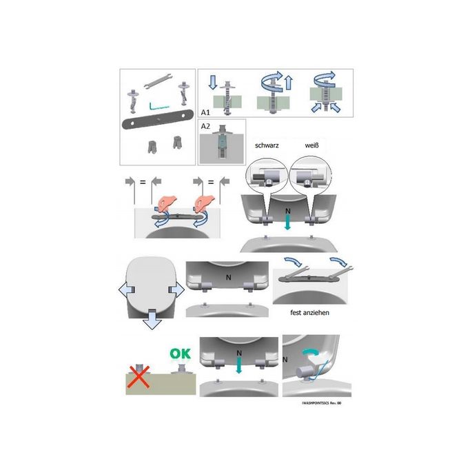 Ideal Standard Washpoint R6436AA set van 2 scharnieren chroom (tot 31/12/2010)