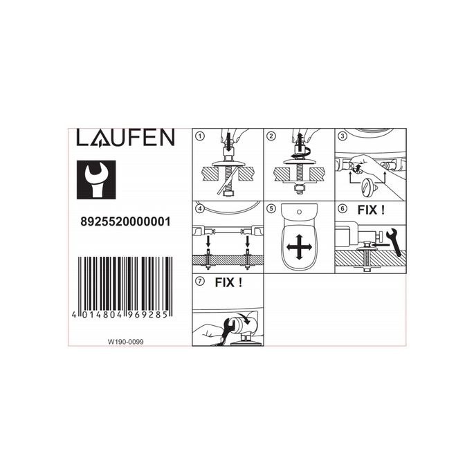 Laufen Mimo - Pro - Form 8925520000001 fastening for toilet seat
