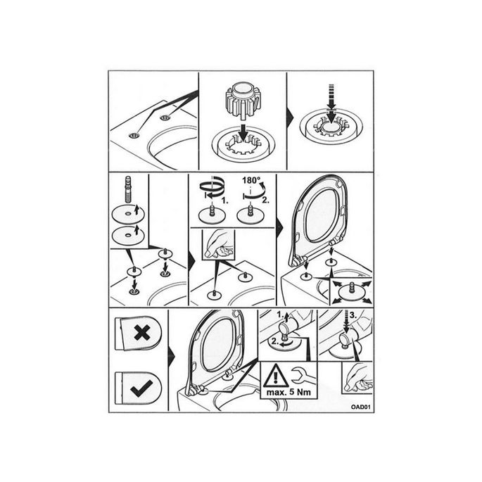 Villeroy en Boch Legato - Subway 2.0 - Subway 3.0 - Venticello 92247461 set vaste scharnieren chroom