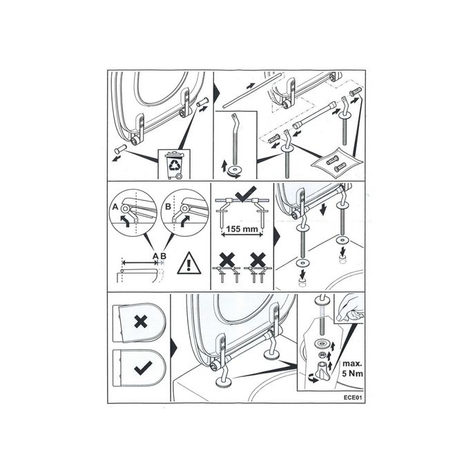 Villeroy en Boch O.Novo 88240161 set verstelbare scharnieren chroom