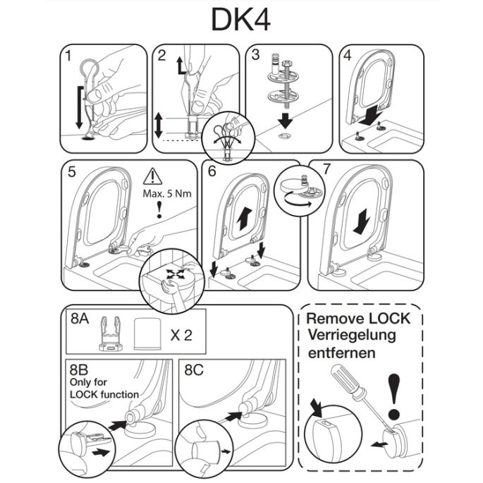 Pressalit Comfort D2 1084111-DK4999 toiletzitting met deksel zwart polygiene