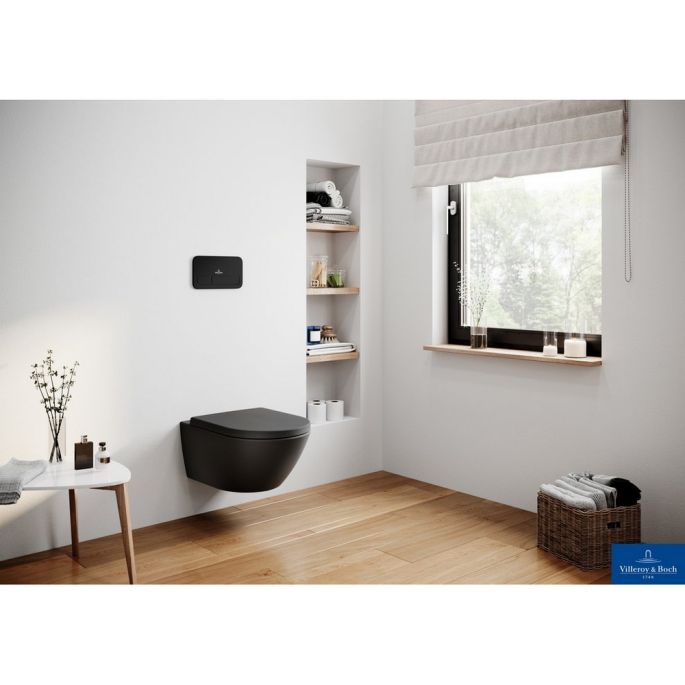 Villeroy en Boch Subway 3.0 8M42S1R7 toiletzitting met deksel pure black