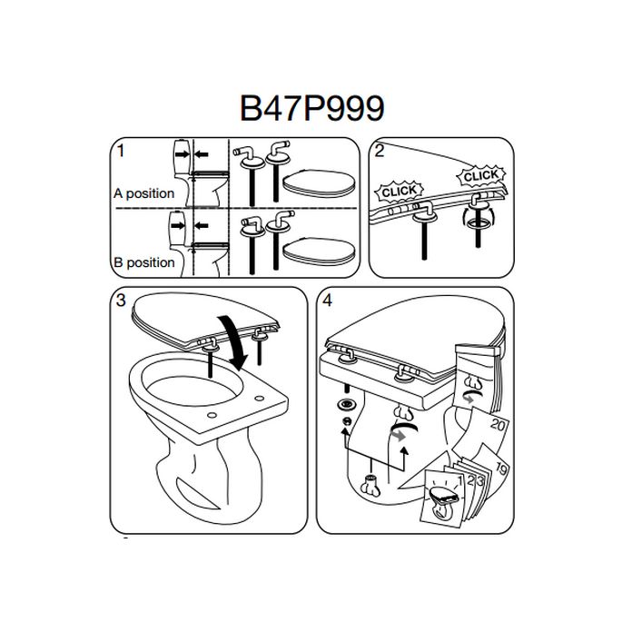 Pressalit Dania 982000-B47999 toiletzitting met deksel wit