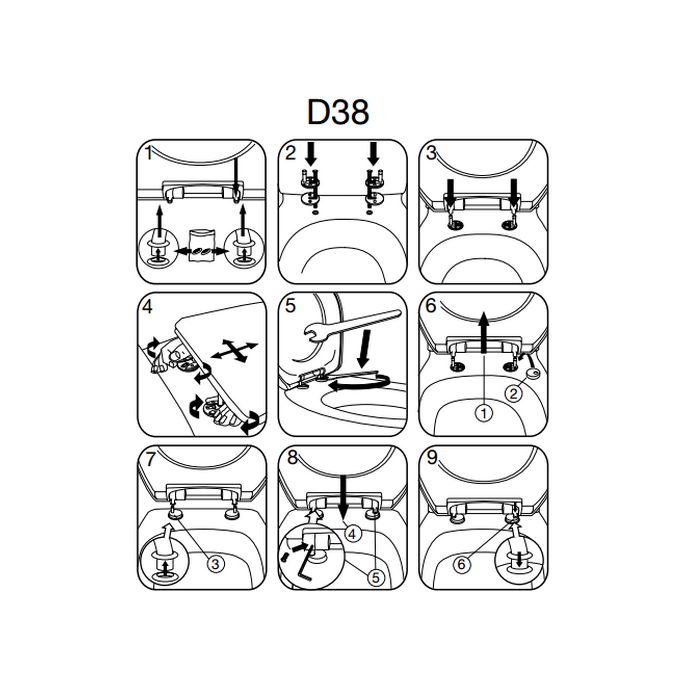 Pressalit 3 684001-D38999 toiletzitting met deksel zwart
