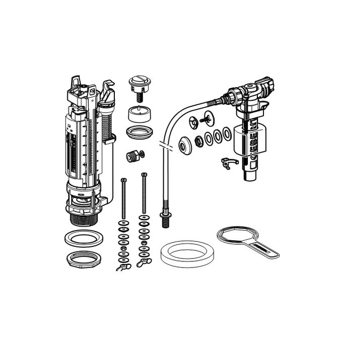 Geberit 283313212 Type 290-380 spoelmechanisme met vlotterkraan