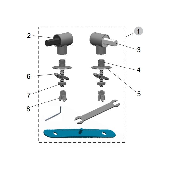 Ideal Standard Washpoint R6436AA set van 2 scharnieren chroom (tot 31/12/2010)