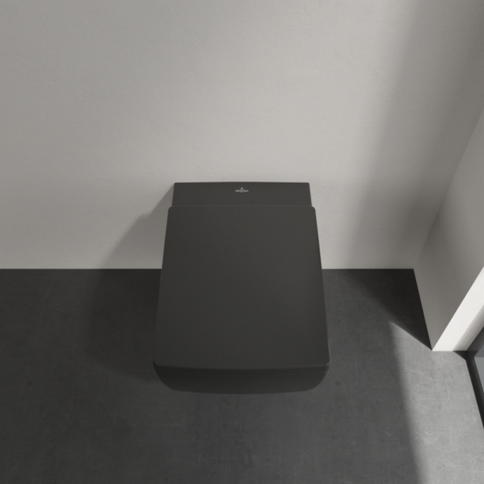 Villeroy en Boch Memento 2.0 8M24S1S5 toiletzitting met deksel Ebony