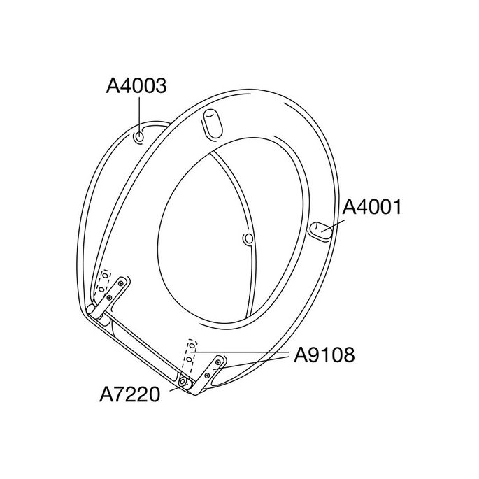 Pressalit Projecta 53011-BY3999 toiletzitting zonder deksel wit polygiene