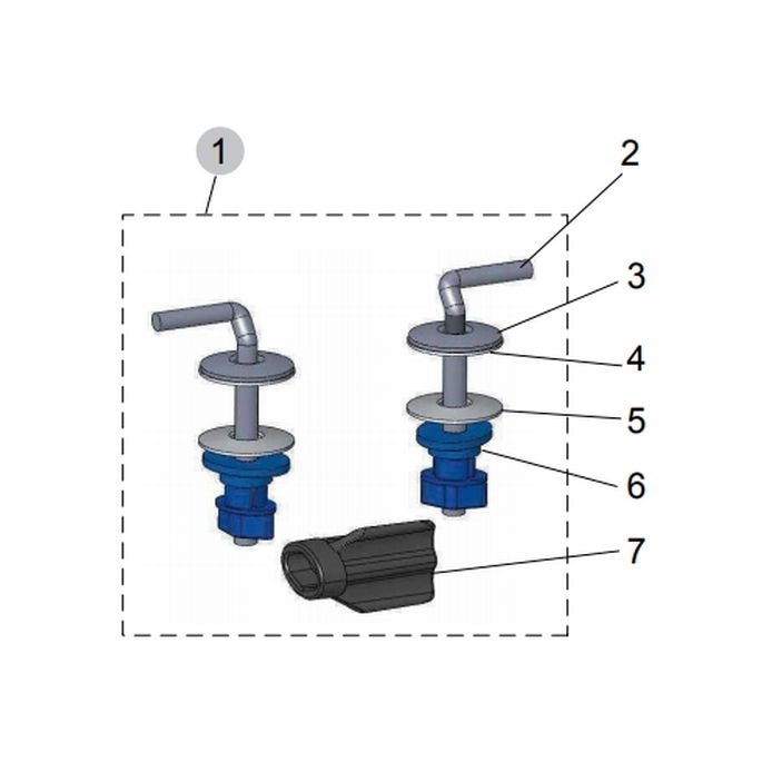 Ideal Standard San Remo K7310BJ set van 2 scharnieren chroom (t.b.v. toiletzittingen vanaf Januari 2004)