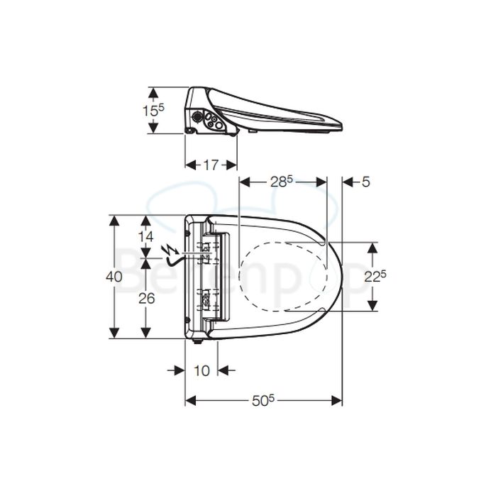 Geberit Aquaclean 4000 146130111 douche- toiletzitting wit