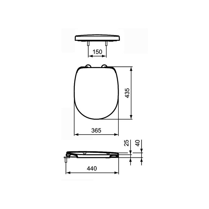 Ideal Standard Connect Freedom E824401 toiletzitting met deksel wit
