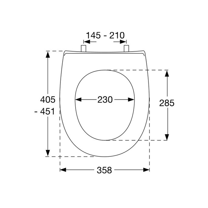 Pressalit Projecta Solid Pro 1003011-DG4925 toiletzitting zonder deksel wit polygiene