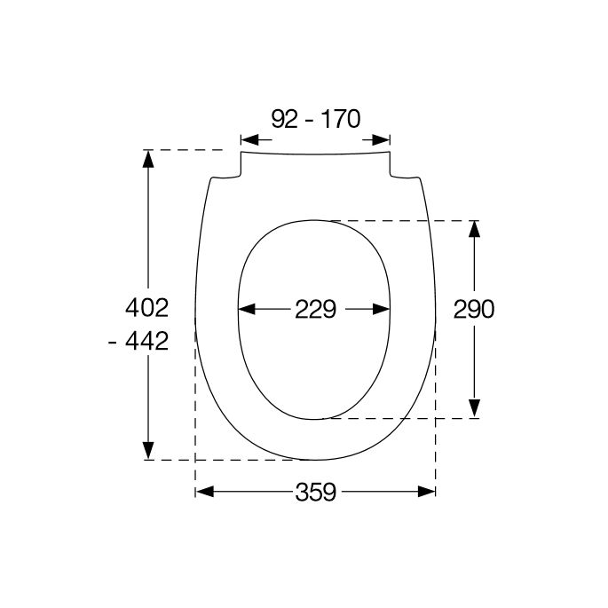 Pressalit Sway Uni 970000-BL6999 toiletzitting met deksel wit