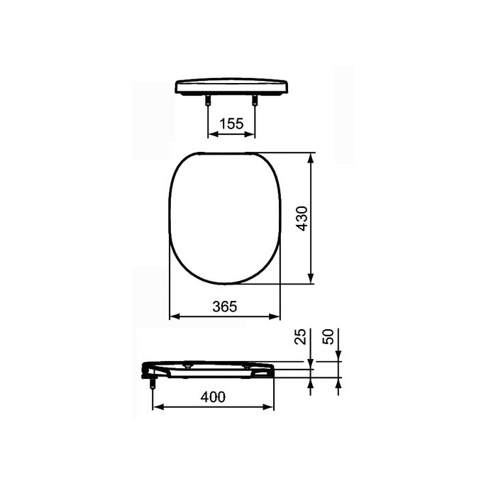Ideal Standard Connect E712801 OLW-28 toiletzitting met deksel wit (OUTLET)