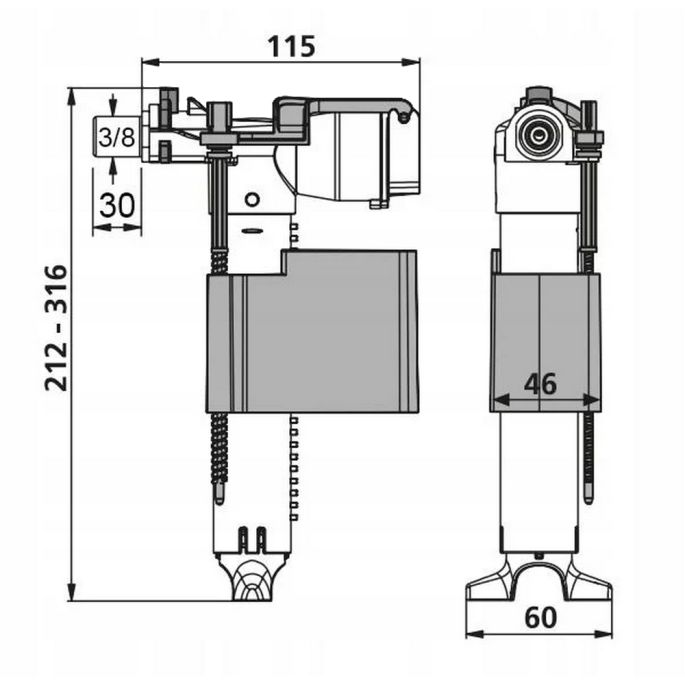 Plieger 0702100 universele vlotterkraan 510