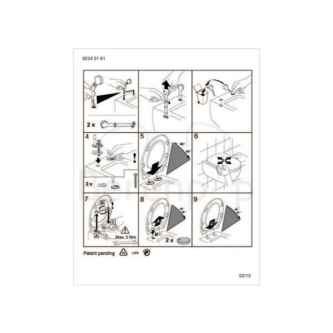 Villeroy en Boch Aveo New Generation 9M57S1R1 toiletzitting met deksel wit