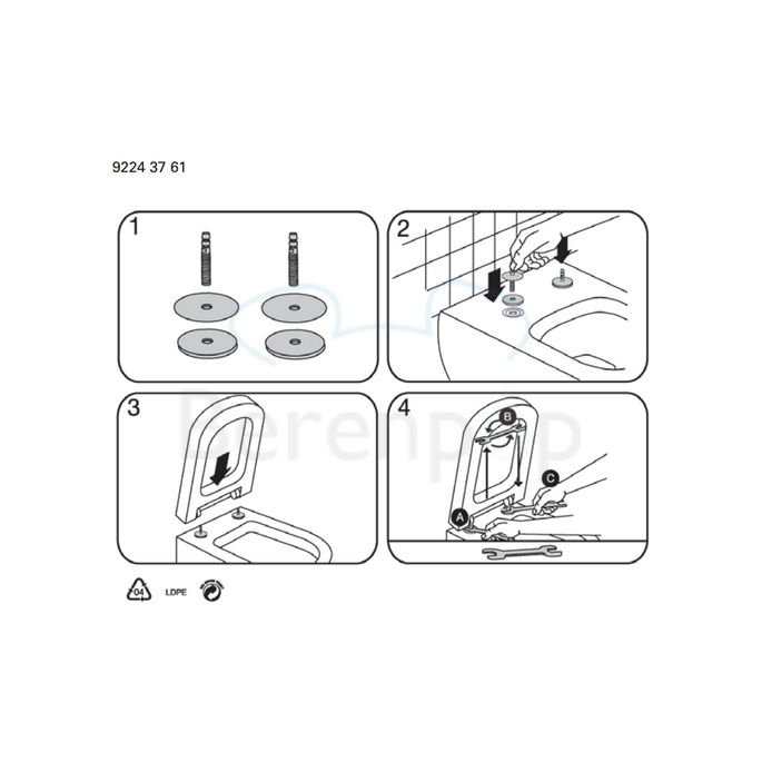 Villeroy en Boch Joyce Slimseat 9M62S101 toiletzitting met deksel wit