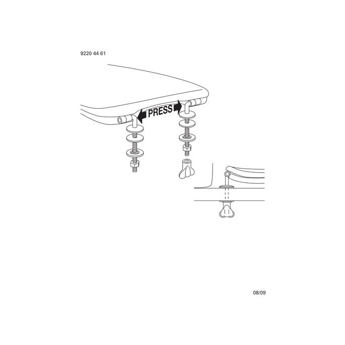 Villeroy en Boch Magnum 92204461 set vaste scharnieren chroom